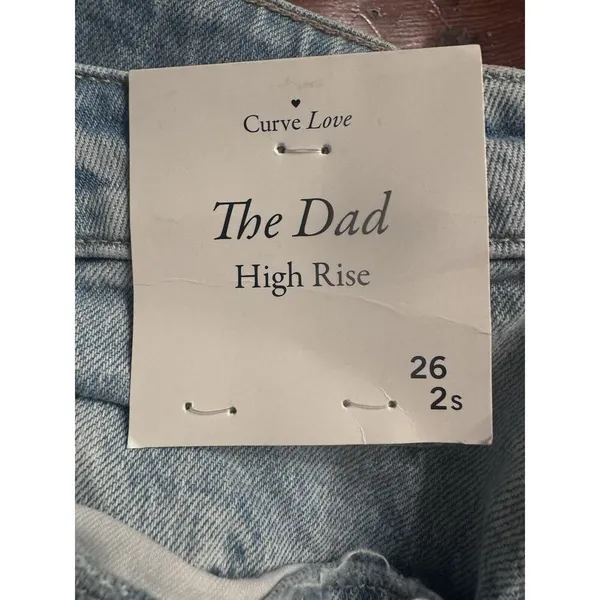 Abercrombie Jeans The Dad High Rise Curve Love, Ripped Wash 26/2S Distressed - Image 5