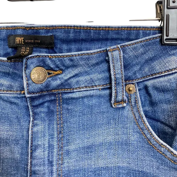 Frye‎ High Rise Straight Leg Blue Jeans Size 14 - Image 5