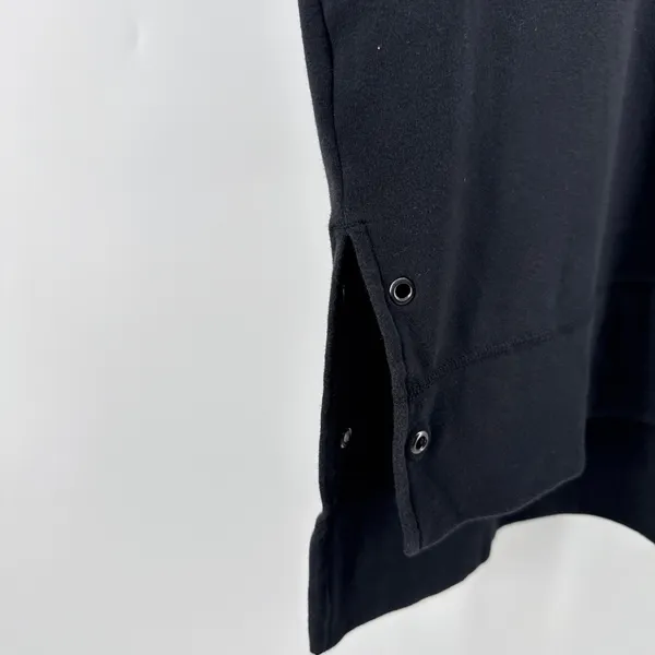 The Normal‎ Brand Puremeso Split Side Overshirt Black High-Lo Rivet Detail Small - Image 5