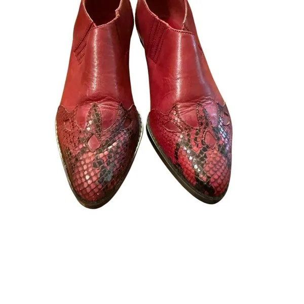 Arpeggios Women’s red leather snakeskin ankle booties Sz 6.5‎ - Image 10