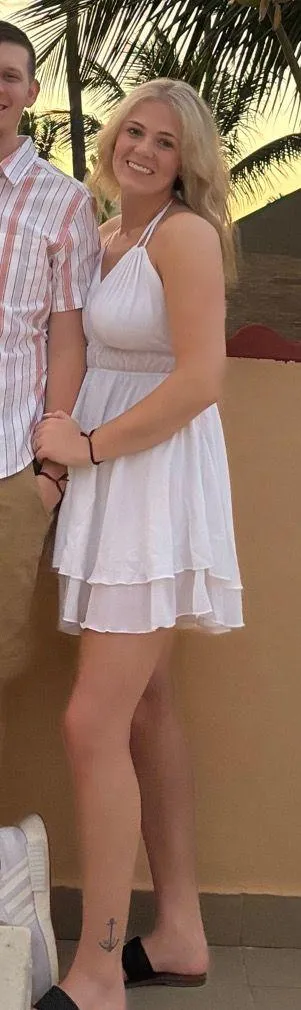 White Lyaner Dress Size M - Image 7