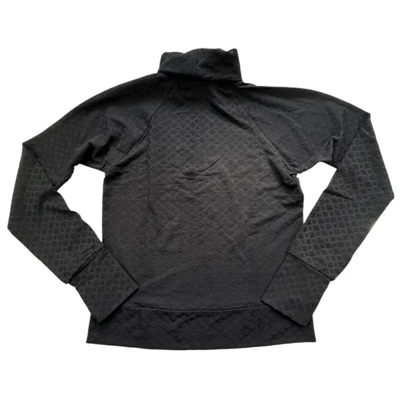 NEW Fitigues Black Textured Floral Turtleneck Top Womens Medium Vintage Y2K Goth - Image 2