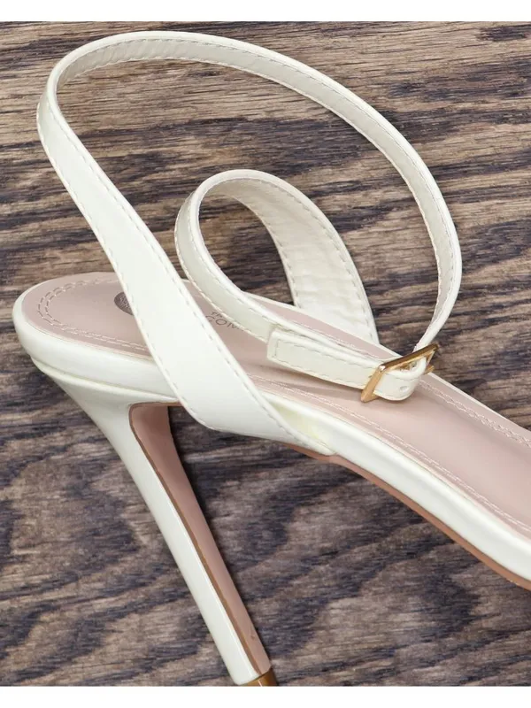 NWT Journee Collection Dorian Strappy Stiletto Sandals DORIAN-PUMPS Off White 8M - Image 10