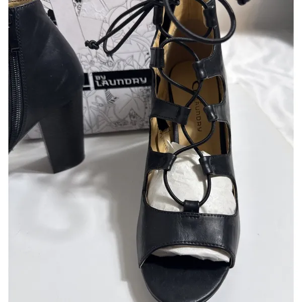 CL By Laundry Z-Bettie Shoes Womens 8.5M Open Toe Leather Lace Up New In Box - Image 2