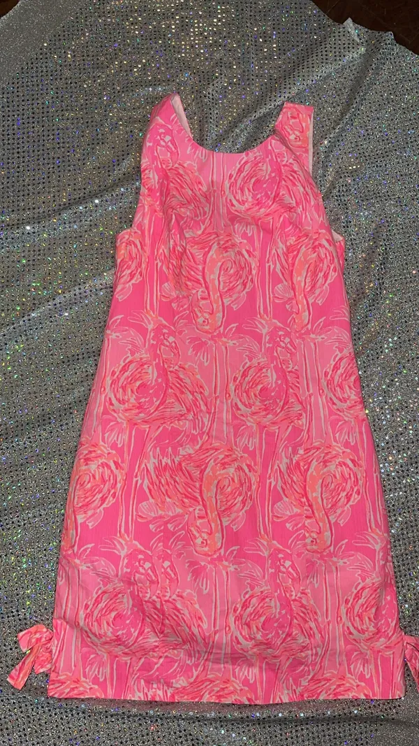 Lilly Pulitzer Dress Shift Mila Pink Flamingo - Image 3