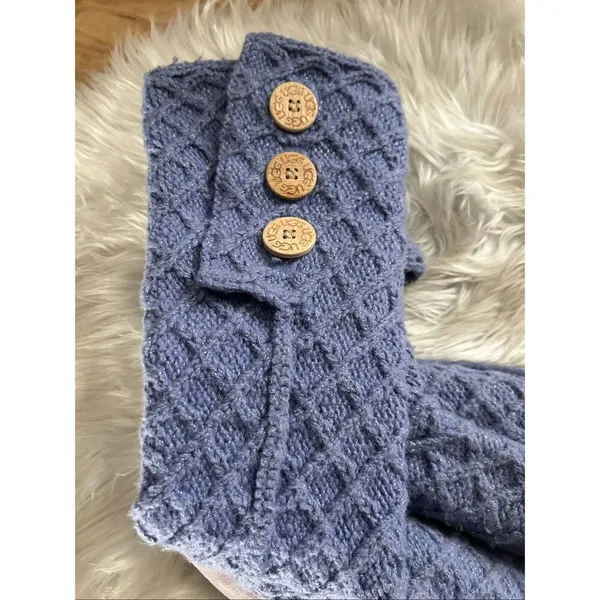 UGG Australia Cardy Knit Tall Fold Over Light Purple Sweater Boot - Size 8 - Image 9