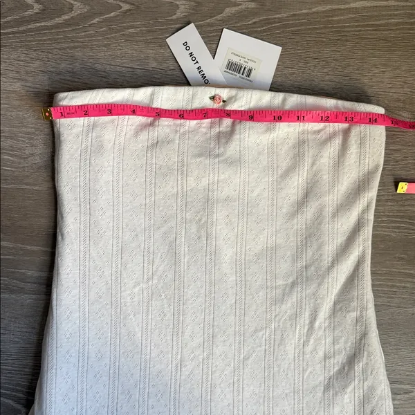 With Jean NEW Frankie strapless mini dress in white pointelle Small - Image 4