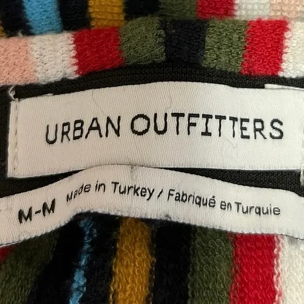 Urban Outfitters Multicolor Rainbow Striped Wide Leg Ankle Trousers Pants Size M - Image 10