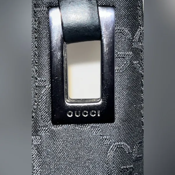 Authentic Gucci Black GG Monogram Shoulder Bag - Image 9
