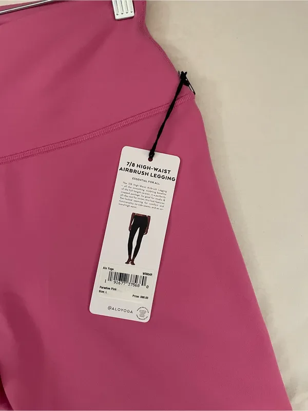 ALO Yoga NWT Airbrush Paradise Pink 7/8 High-Rise Leggings Size L - Image 5