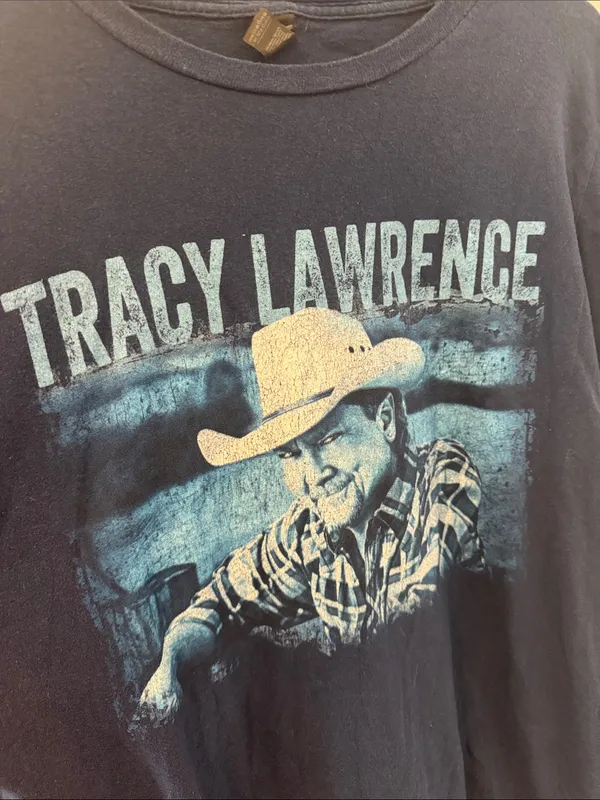 Vintage Tracy Lawrence Good Ole Days Tour Concert T-Shirt Navy Blue Size Medium - Image 3