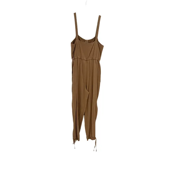 Alice + Olivia Tiana Button‎ Front Jumpsuit Tan Utility Cargo Tie Waist Size 8 - Image 8