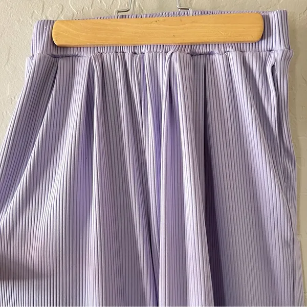 Ekouaer Lavender Ribbed Wide Leg Pants - Image 2