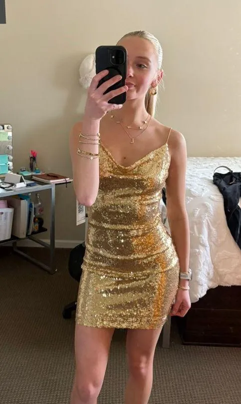 Gold Sparkly Dress - Image 5