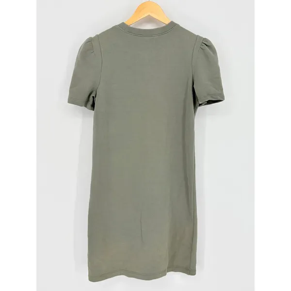 Club Monaco Darleigh Dress Womens‎ Small Sage Green Puff Sleeve Sweatshirt Mini - Image 3
