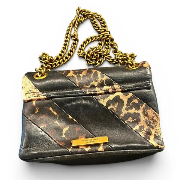 Kurt Geiger Soho small crossbody purse shoulder bag leopard print calf hair - Image 3