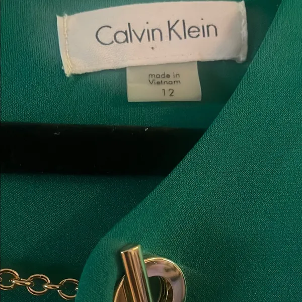 Calvin Klein Green Sleeveless V-Neck Midi Dress - Image 4