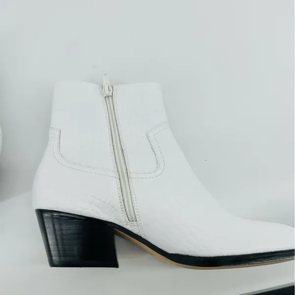 Something Navy‎ Wesley White Cowboy Booties 7.5 - Image 9