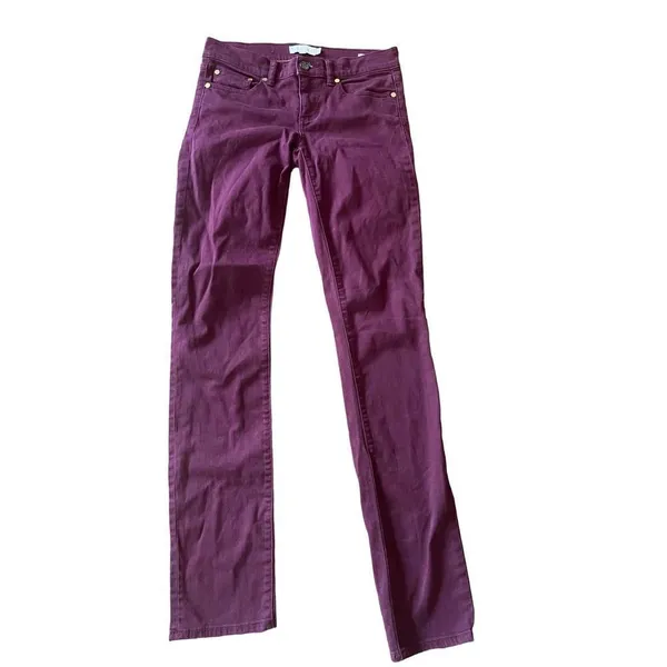 Tory‎ Burch dark plum super skinny mid rise jean size 26 - Image 9