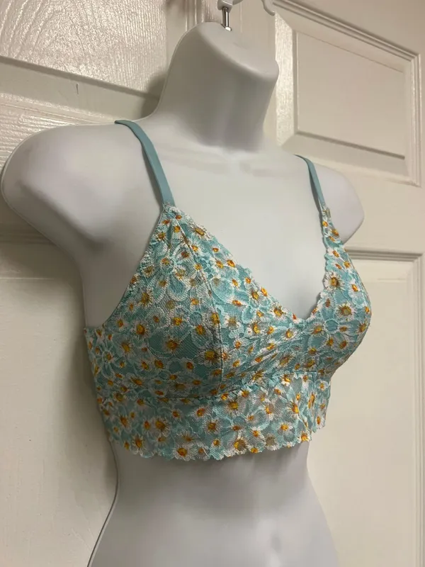 Victorias Secret Serenity Blue Floral Lace Unlined Bralette - Image 7