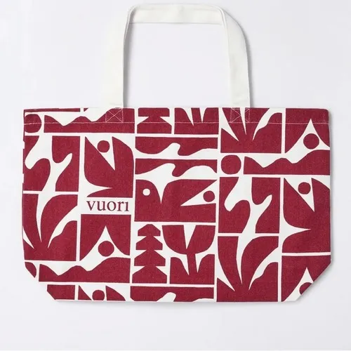 Vuori Holiday 25 Tote Bag Unisex Strawberry Red Abstract‎ Canvas Large ONS - Image 2