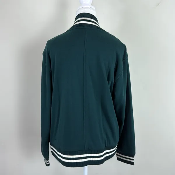 Lou & Grey Women's Forest Green Varsity Jacket Size‎ Medium - Image 7
