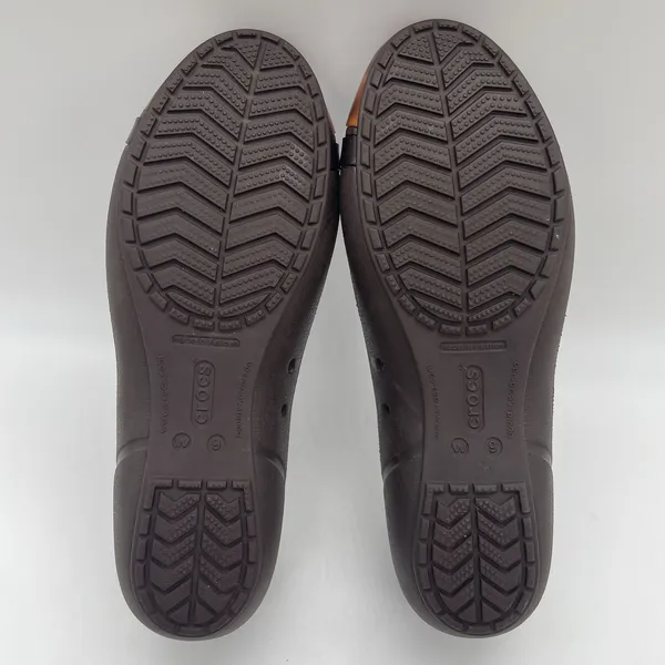 Crocs Womens 9 Shoes Ballarina‎ Flat Brown Tortoiseshell Cap Toe Marble Slip-On - Image 5