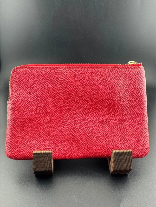 Coach Red Leather Wristlet Pouch with Gold Logo - Image 2