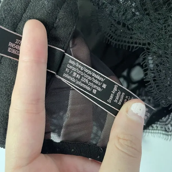 Victoria's‎ Secret black bra lace detail lingerie size M mesh back unlined cups - Image 8
