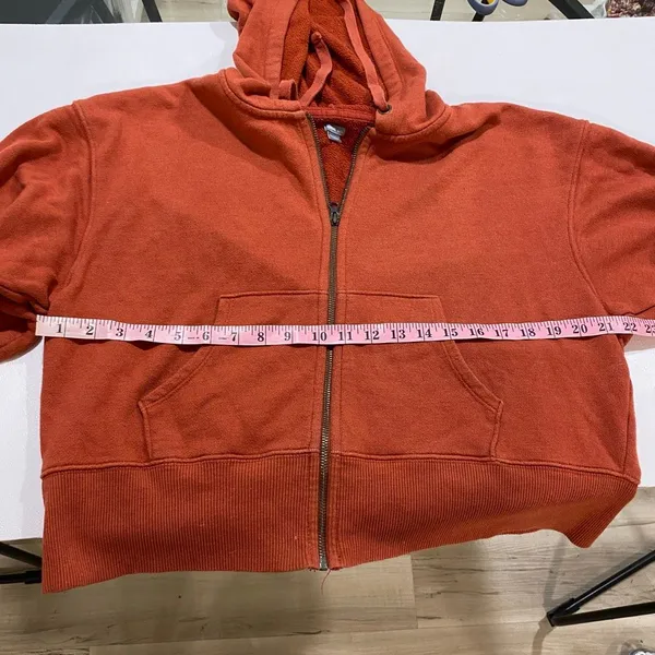 Aerie Offline Size M Burnt Orange Oversized Zip Up Hoodie Sweatshirt - Image 6