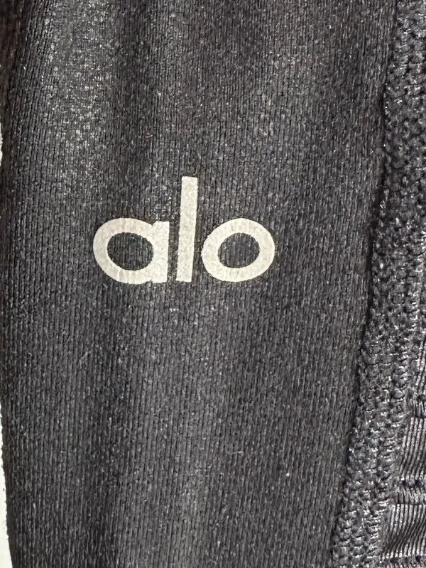 Alo‎ Yoga High-Waist Moto Legging Black Mesh Ribbed Athletic Leggings Women’s S - Image 8
