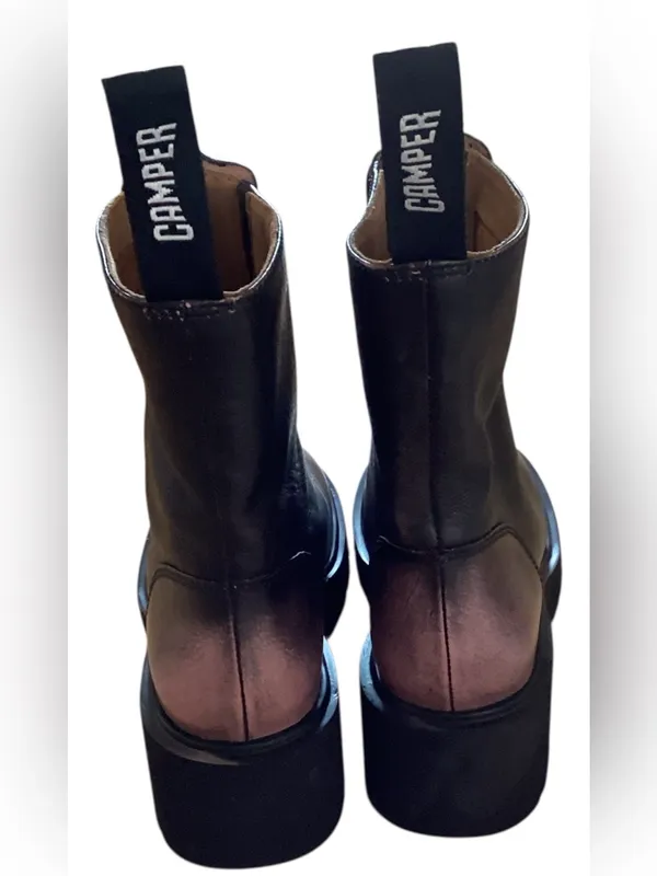 CAMPER Milah Black and Pink Leather Mid Boots, Size EU38/US7.5 NWOT Display pair - Image 4