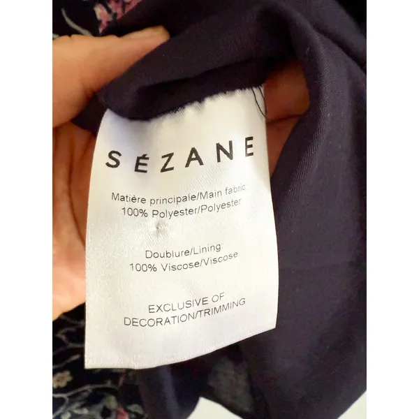 Sézane‎ | Sezane | Robe Aure Floral Mini Dress Navy | Sz 38 / US Sz 6 - Image 6