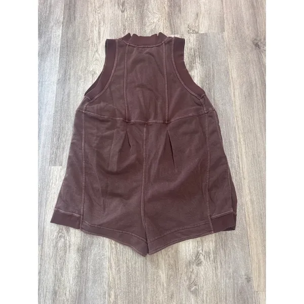 Daily Practice Anthropologie Canyon Sleeveless Romper Brown Mineral Wash Medium - Image 4