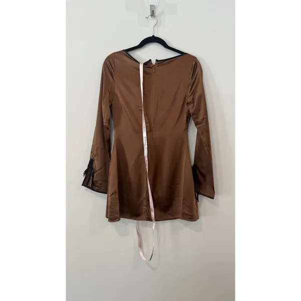 NWT House of CB Sakina Copper Satin Mini Dress Size Small - Image 8