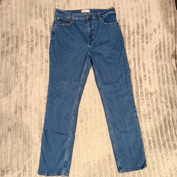 Abercrombie & Fitch 90s Slim Straight Ultra High Rise Jeans Blue Size 32 14 - Image 2