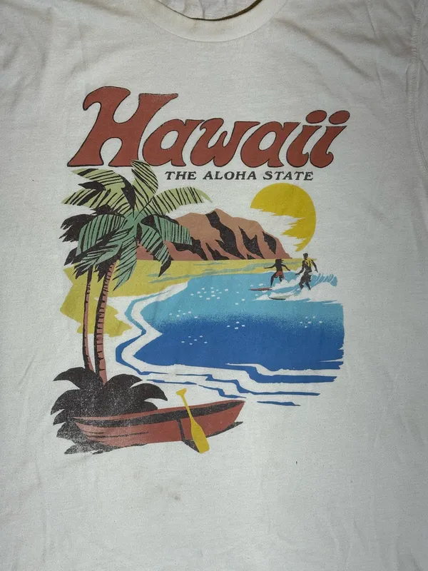 Old Navy Hawaii The Aloha State Graphic White T-Shirt - Image 2