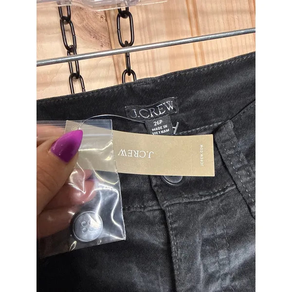 NWT J. Crew Wide Leg Trouser Pants Black Washed Velvet Soft Luxe Sz 26P Petite - Image 6