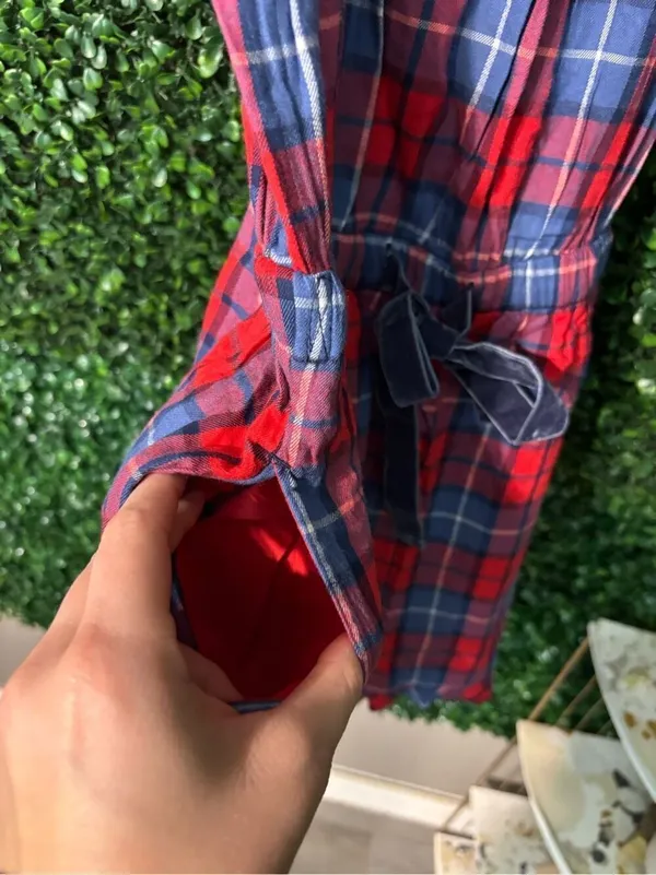 Aerie NWT Plaid Flannel Pajama Romper Sz Small - Image 4