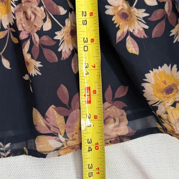 LOST + WANDER Floral Long Sleeve Navy Dress size large - Image 7
