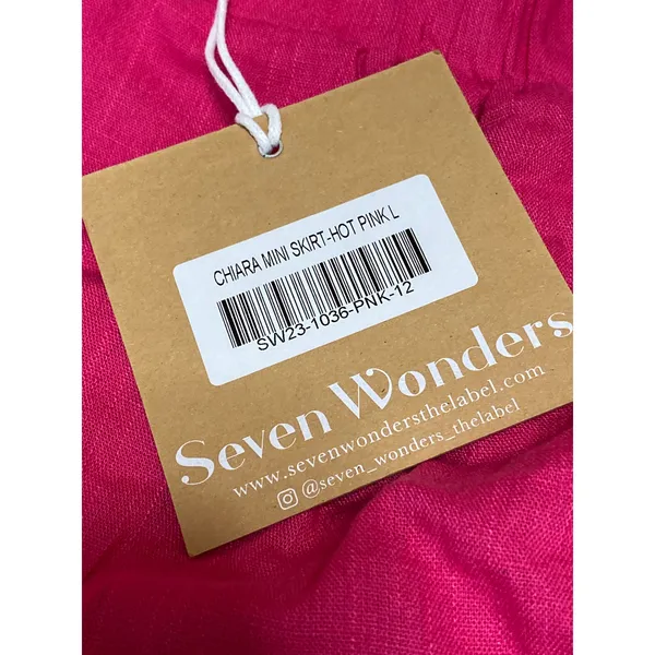 NEW Seven Wonders Chiara Women's Pink Elastic Waist Mini A-Line Skirt Size L - Image 3