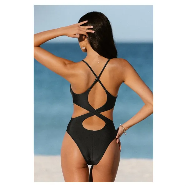 NWT Cupshe Kasey Black Cutout Back One Piece Swimsuit - Image 12