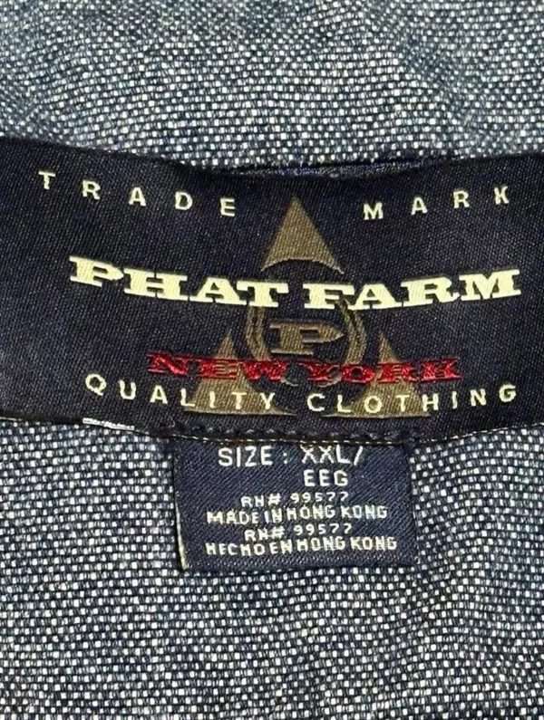 Vintage Phat Farm 90s Hip Hop Oversized Denim Jacket - Image 7