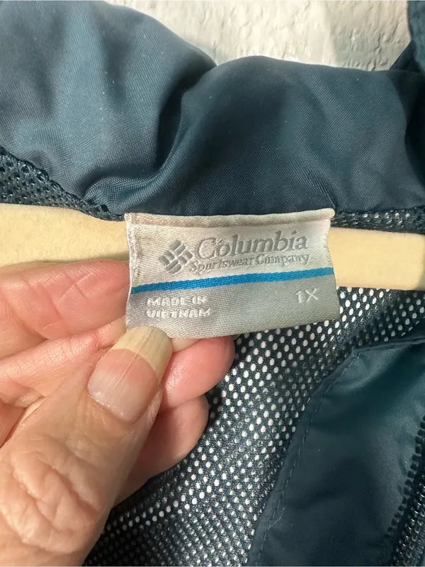 Columbia Teal Green Zip Front Rain Jacket Size 1X EUC - Image 5