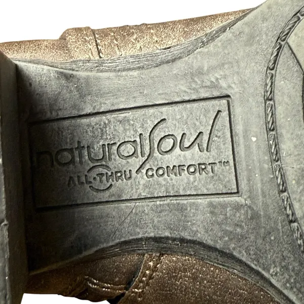 Natural Soul by Naturalizer Zela‎ Gray Ankle Boots Women's Size 6M Moto Combat - Image 6