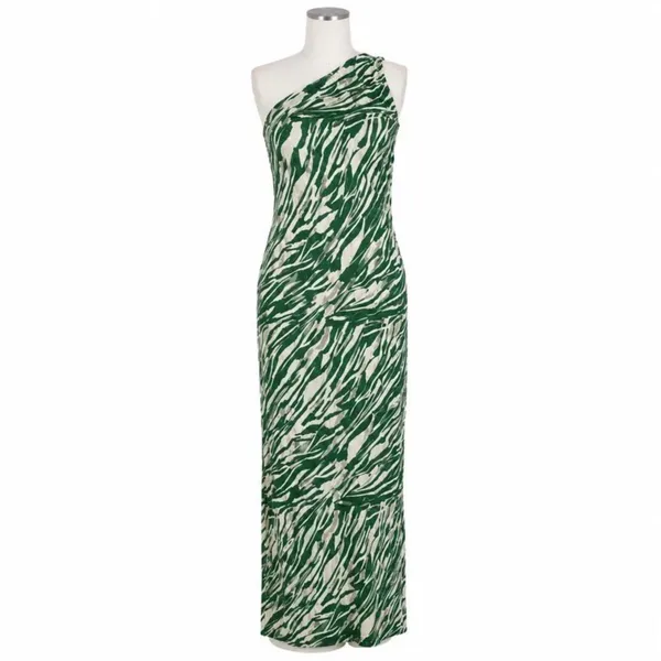 ASOS Green Zebra Plisse One Shoulder Maxi Dress Size 12 Resortwear Vacation NWT - Image 3