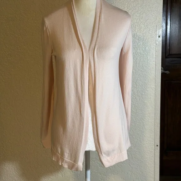 LOFT Women's Pink Lightweight Open‎ Front Long Sleeve Cardigan Sweater XS - Image 5