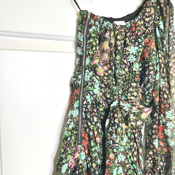 Skylar + Madison One‎ Shoulder Floral Mini Dress Small - Image 4