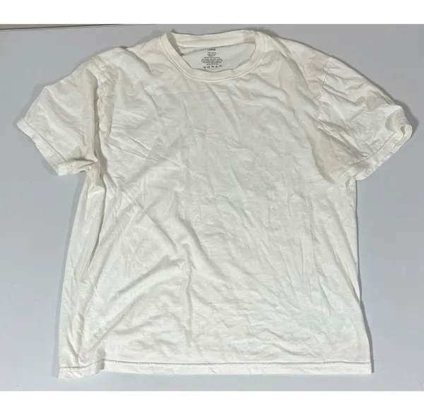 True Religion White Solid Short Sleeve T-Shirt Top Tee Size L 🤍 - Image 2