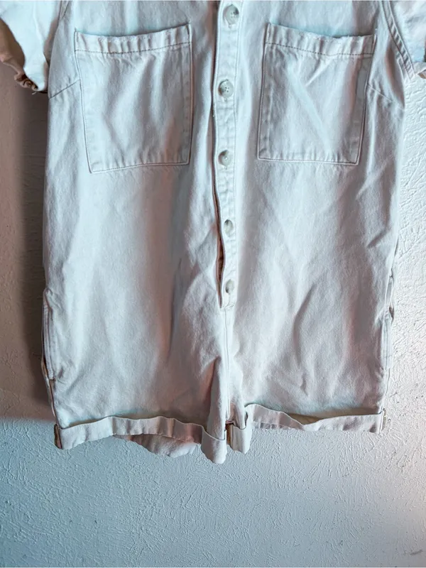 Show Me Your Mumu Range Romper Utility Denim Tanline Sz Large - Image 4